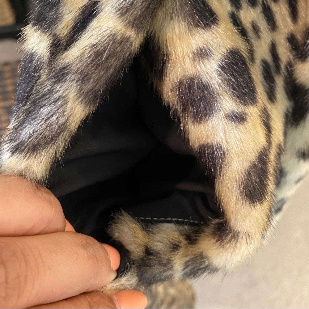 Scoop NYC Animal Print Cheetah Faux Fur Coat Size 4-6_11